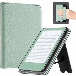 Mint Green eReader Cover Case with Hand Strap - Protective Stand Folio